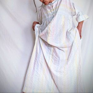 Epic 80s Pastel Rainbow Stripe Nightgown